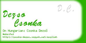 dezso csonka business card